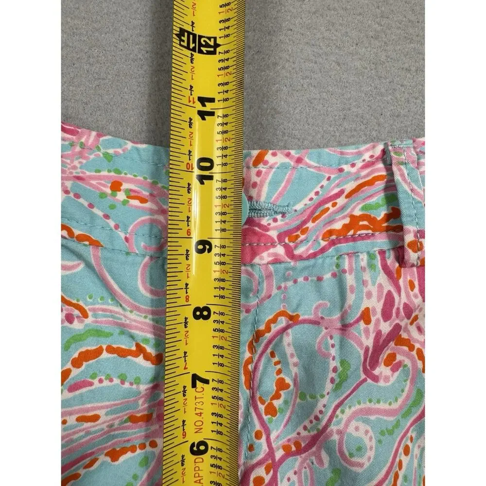 Lilly Pulitzer Buttercup Scallop Hem Shorts Size 6 Blue Pink Jelly’s Be Jammin - Picture 12 of 15